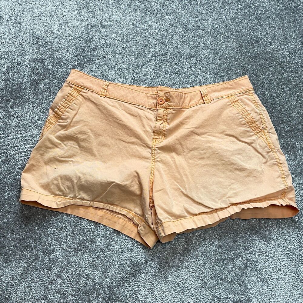 Maurices Bermuda Shorts Womens 24 Light Orange Chino Cotton Casual Pockets 5"
